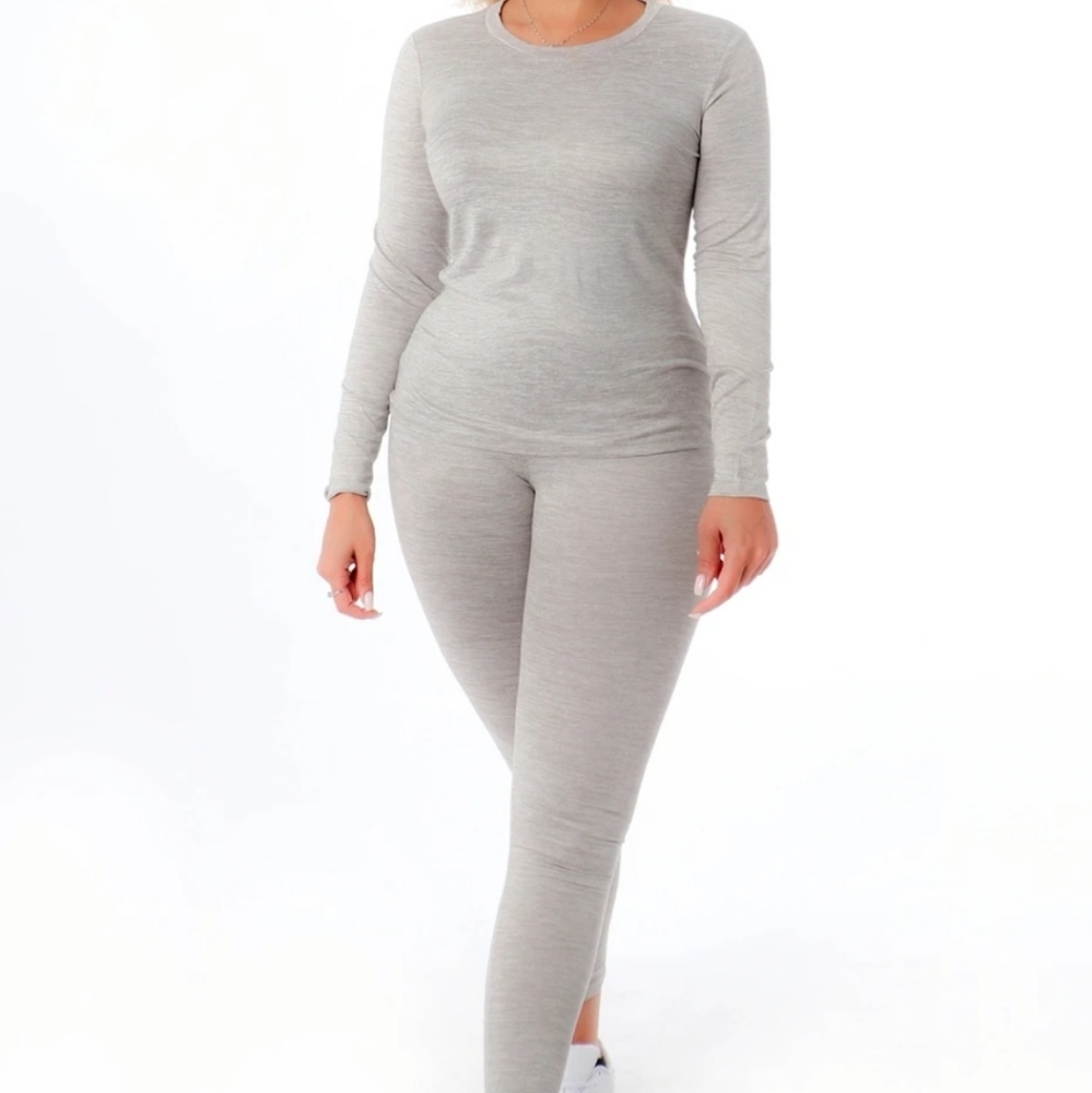 Light Gray Two-Piece Long Set